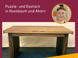 Die Gute Form 2024: Christoph Prasse, Puzzle- und Esstisch in Nussbaum und Ahorn