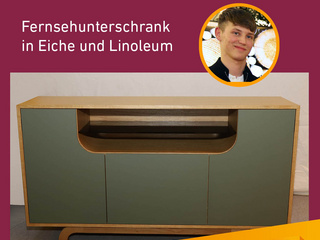 Die Gute Form 2024: Lennard Arnold, Fernsehunterschrank in Eiche und Linoleum