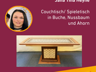 Die Gute Form 2024: Jana Tina Heyne, Couchtische/ Spieletisch in Buche, Nussbaum und Ahorn